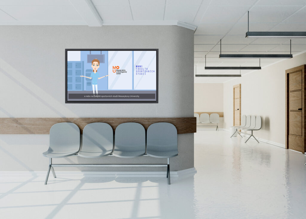 televize v ček&aacute;rně v nemocnici